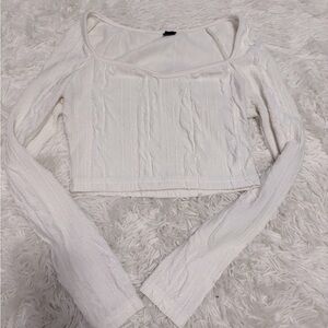 xs white crop top shein